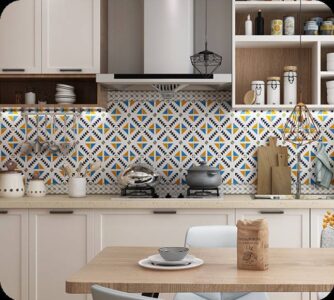 (Tiles) Moroccan Style Kitchen Tiles Furniture Refurbished PVC Waterproof Wallpaper Sticker