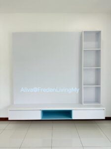 TV Console with Wall Feature