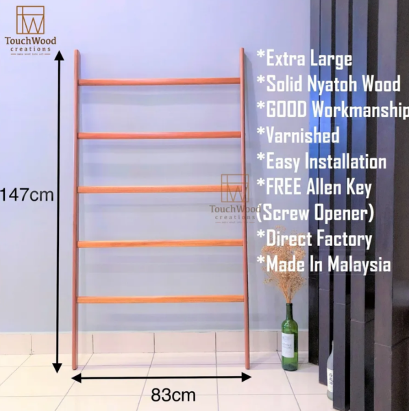 (Extra Large) Solid Wood Ladder Rack